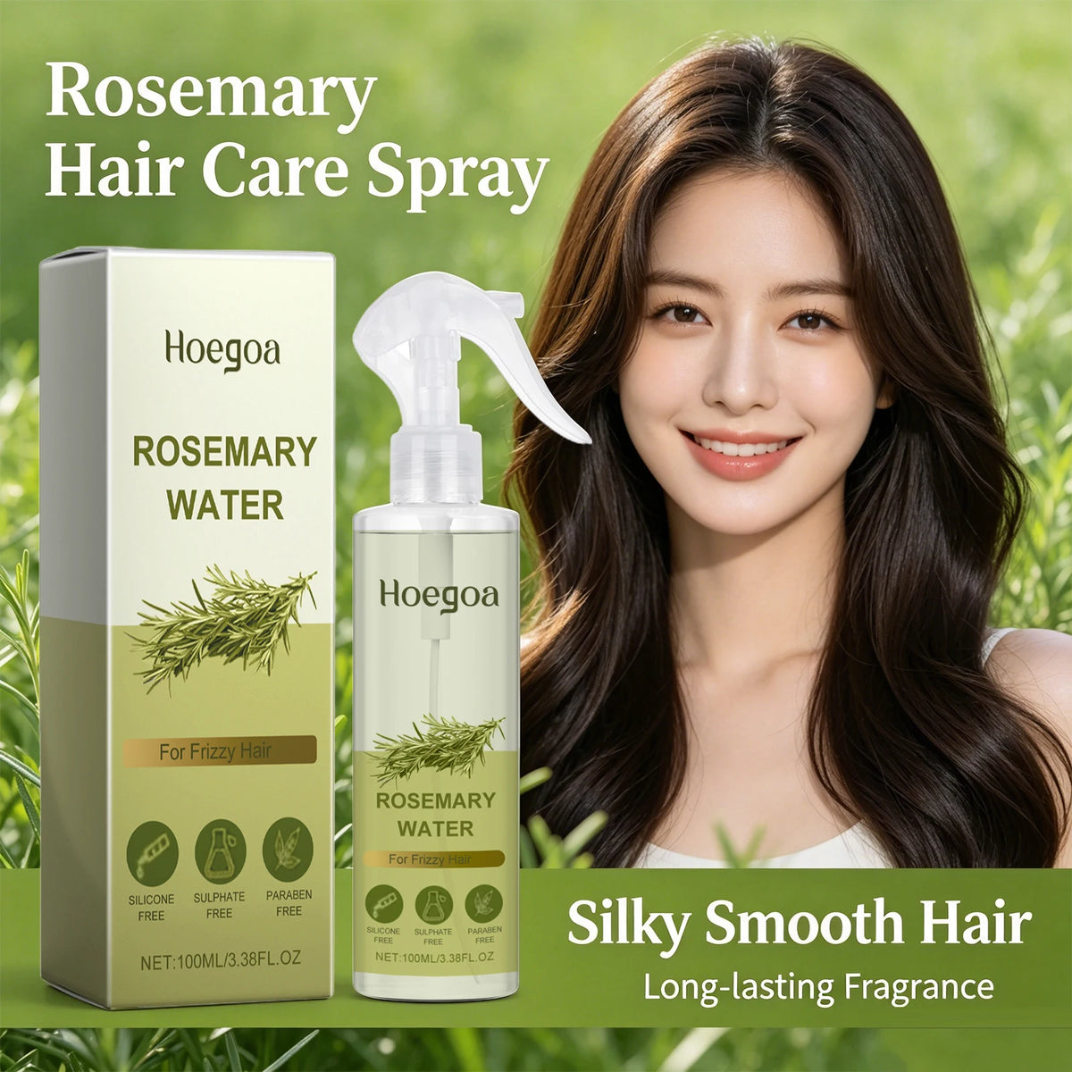 Rosemary Strengthening Hair Care Spray for Frizz Control