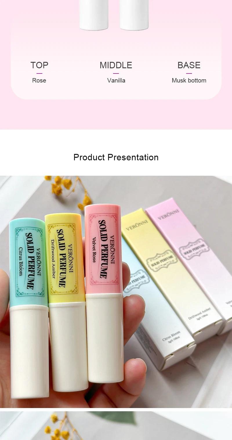 Portable Floral Solid Perfume Stick for Long-Lasting Fragrance - 17