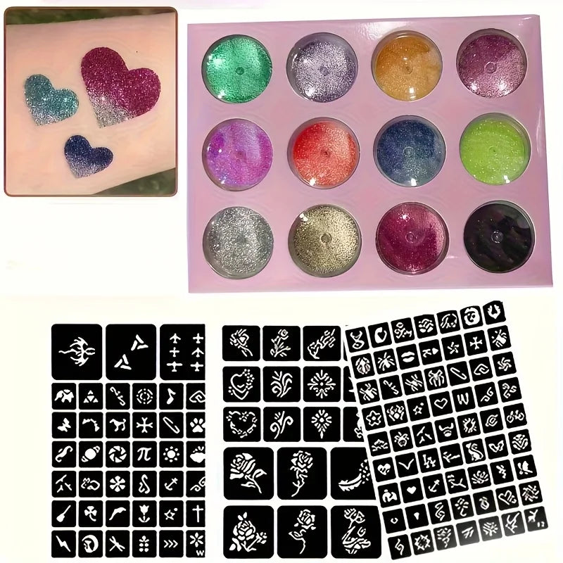 Glitter Temporary Tattoo Kit for Parties and Events