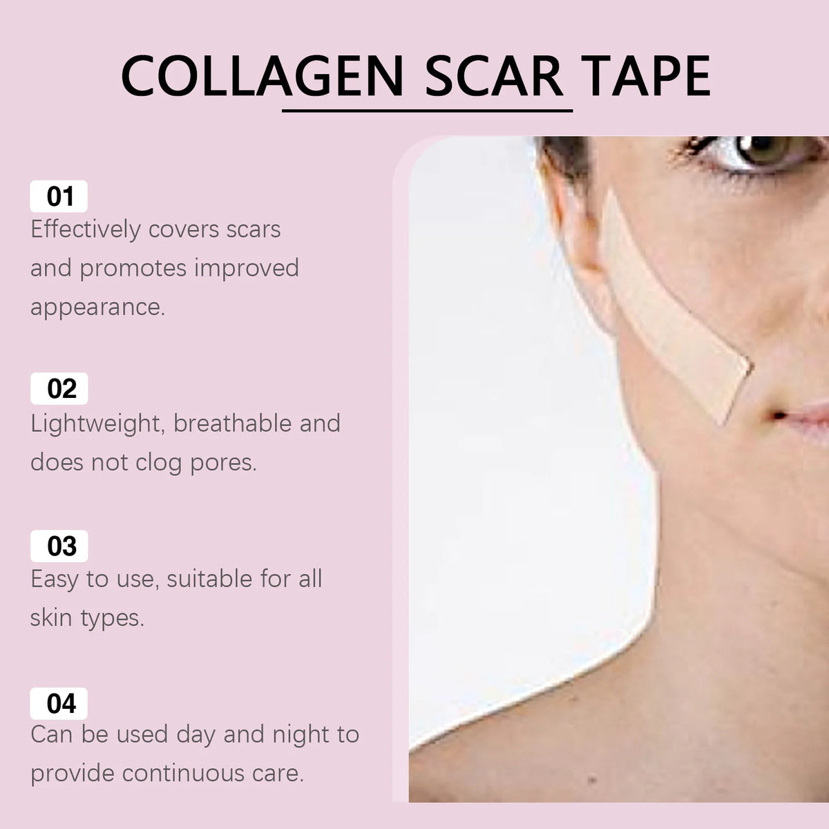 Silicone Collagen Scar and Wrinkle Smoothing Tape