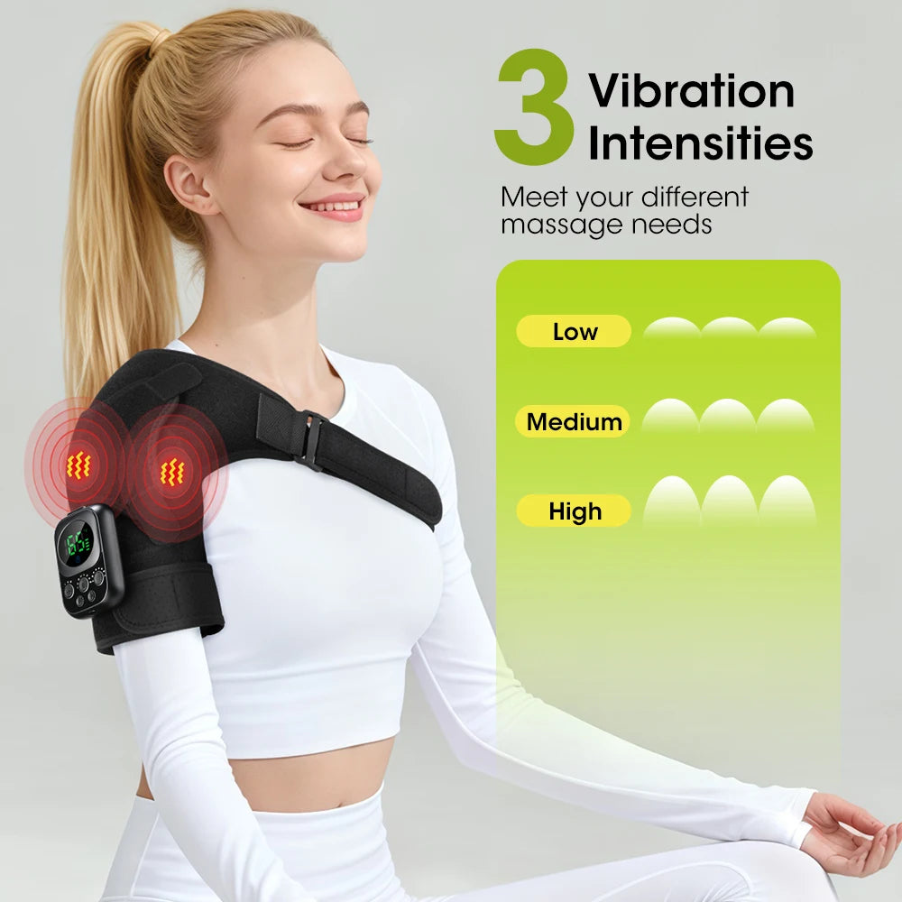 Cordless Heated Shoulder Massage Brace with App Control