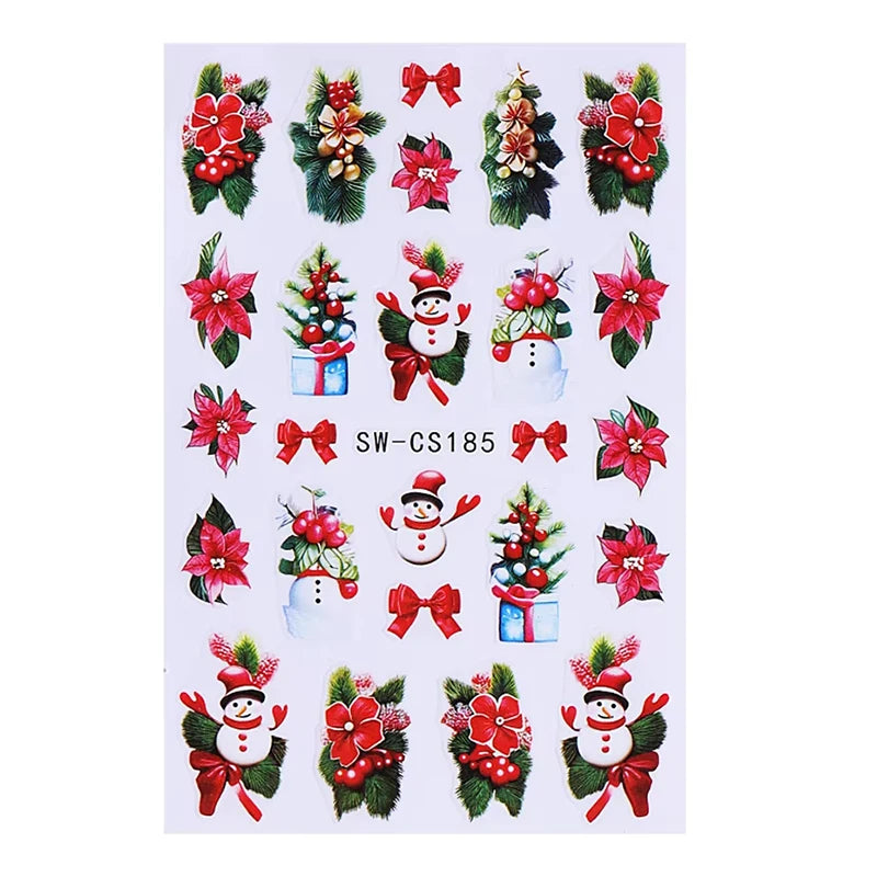 Festive Christmas Holiday Nail Art Decals