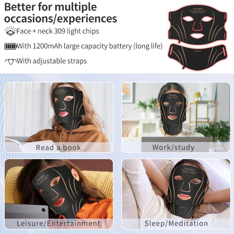 7-Color LED Light Therapy Face and Neck Mask - 6