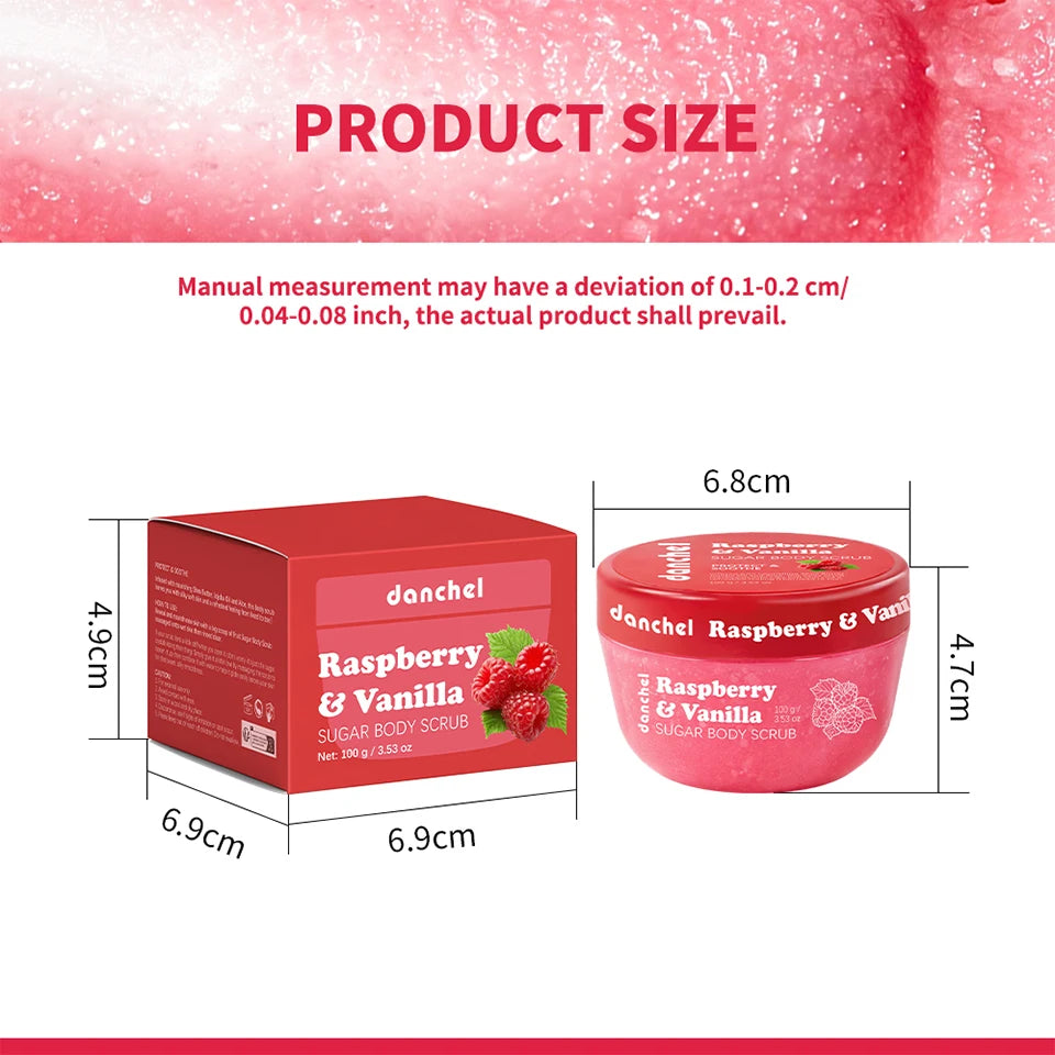 Raspberry Vanilla Sugar Body Scrub for Smooth Exfoliated Skin