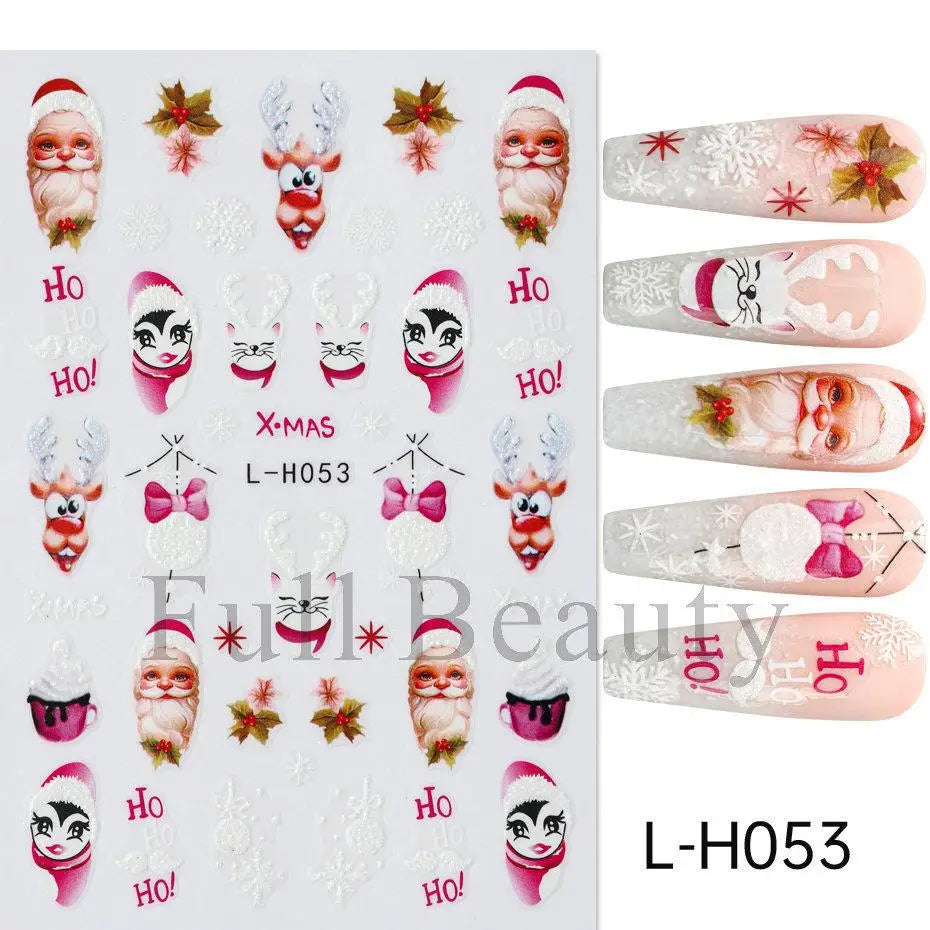 Festive Christmas Holiday Nail Art Decals