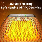 Portable Electric Space Heater with Rapid Ceramic Heating