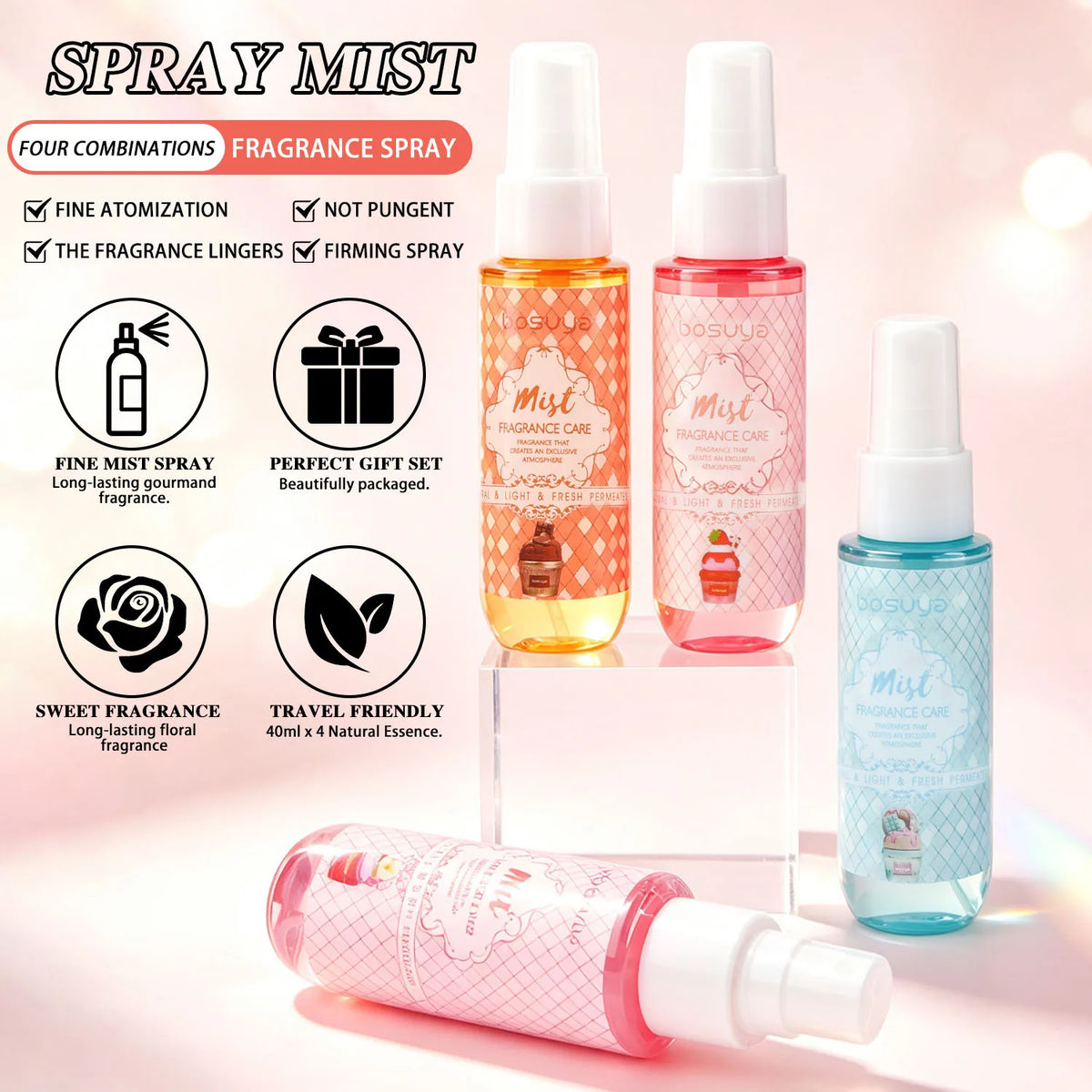 4-Piece Long-Lasting Sweet Fragrance Mist Set