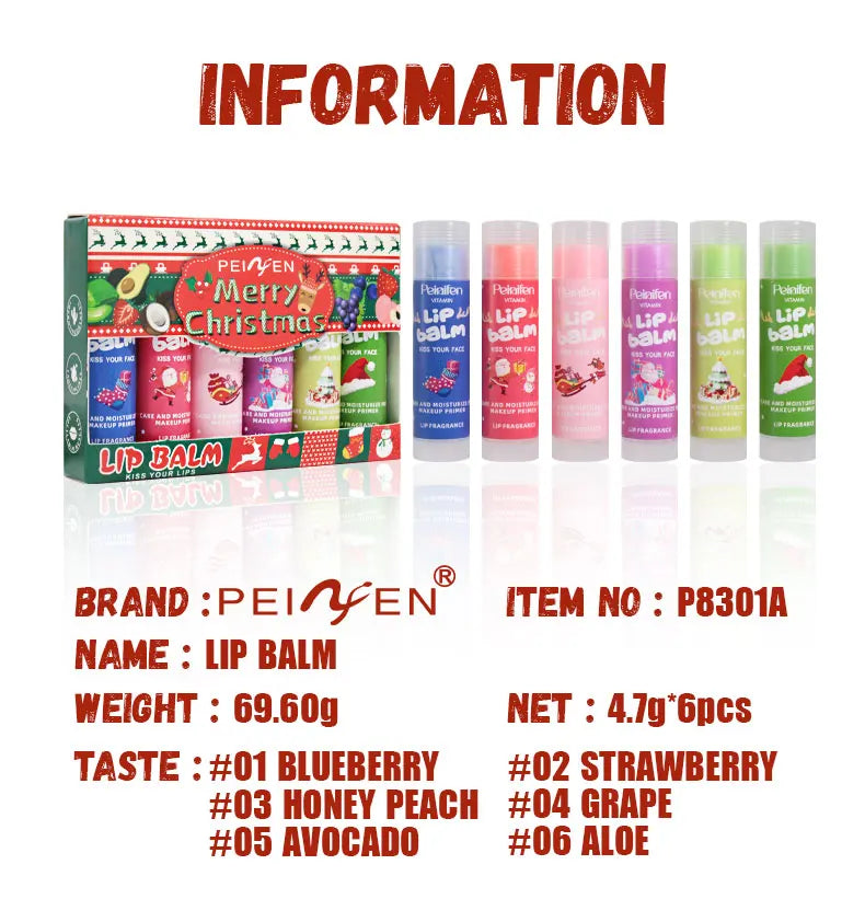 Fruit Flavored Moisturizing Lip Balm Set
