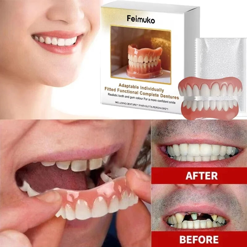 Comfortable Custom-Fit Realistic Denture Set - 2
