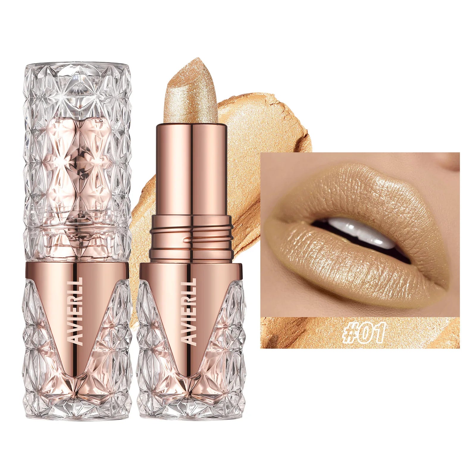 Pearlescent Glitter Waterproof Lipstick - 19