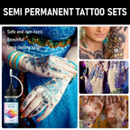 Waterproof Temporary Tattoo Ink Kit with Stencils