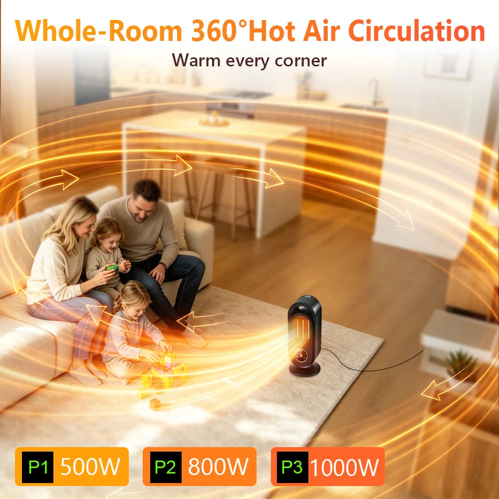 Portable Ceramic Space Heater for Desk and Bedroom