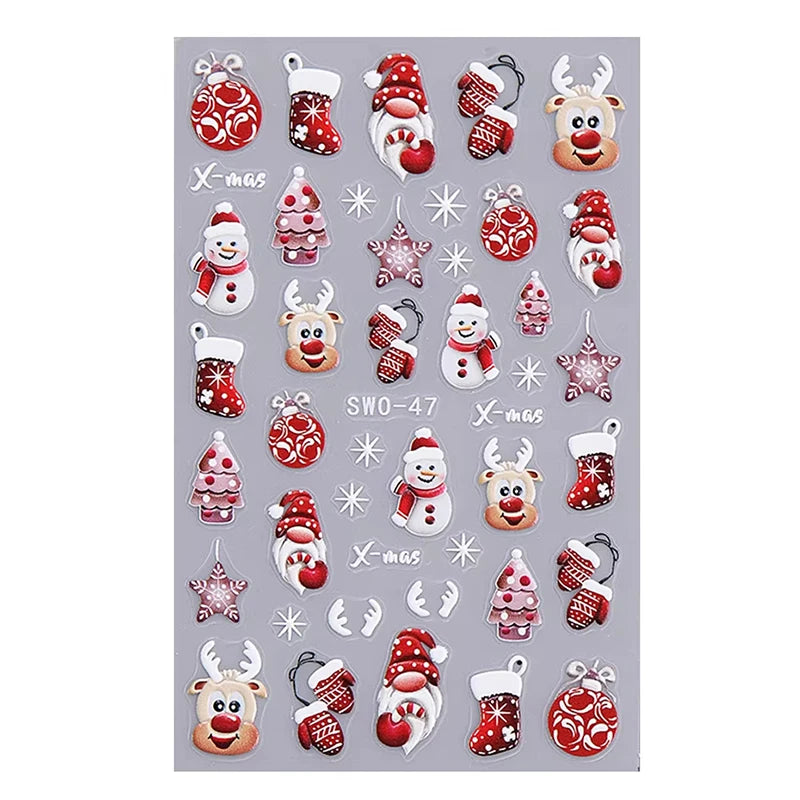 Festive Christmas Holiday Nail Art Decals