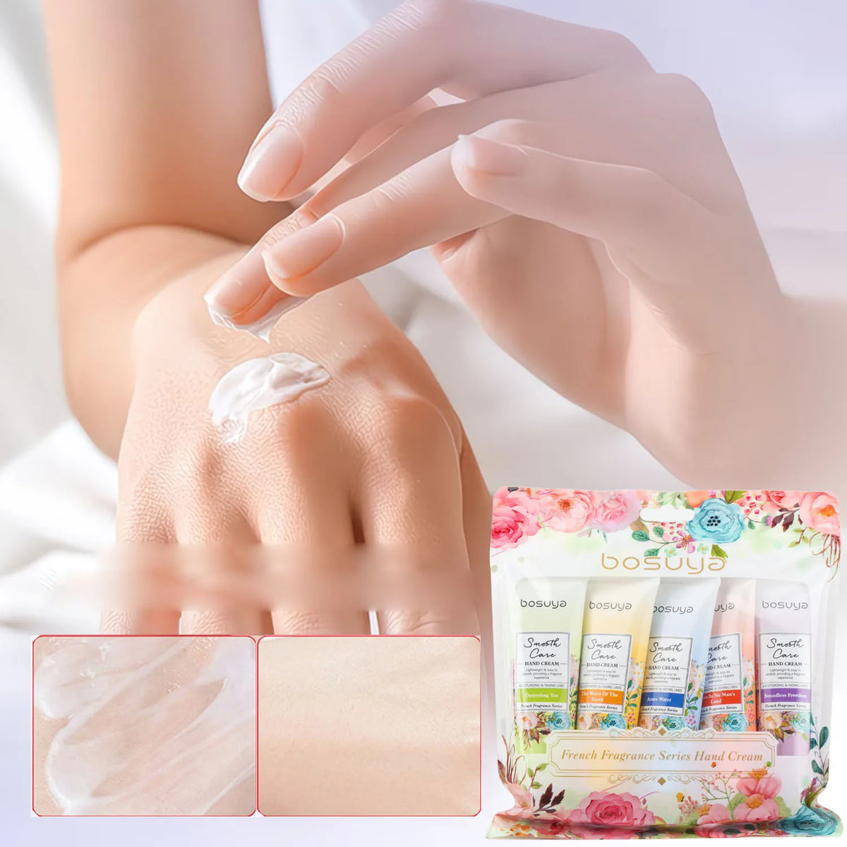 Moisturizing Floral Hand Cream Set for Dry Skin