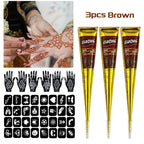 Temporary Henna Tattoo Kit with Stencils for DIY Body Art