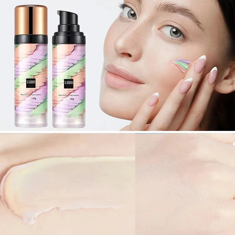 Three-Color Makeup Primer for Flawless Skin Tone Correction