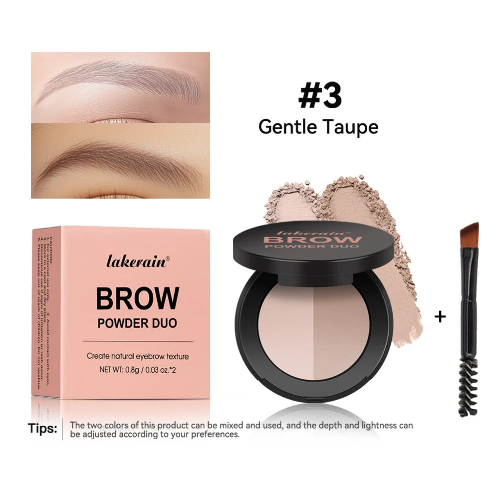 Dual-Tone Eyebrow Powder Palette with Brush - 17