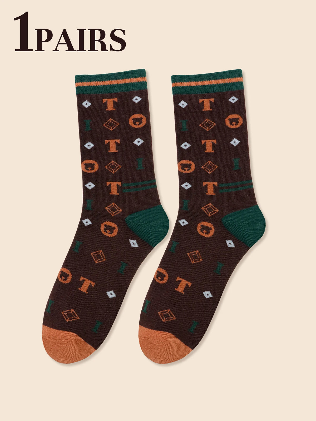 Trendy Teddy Bear Crew Socks for Men