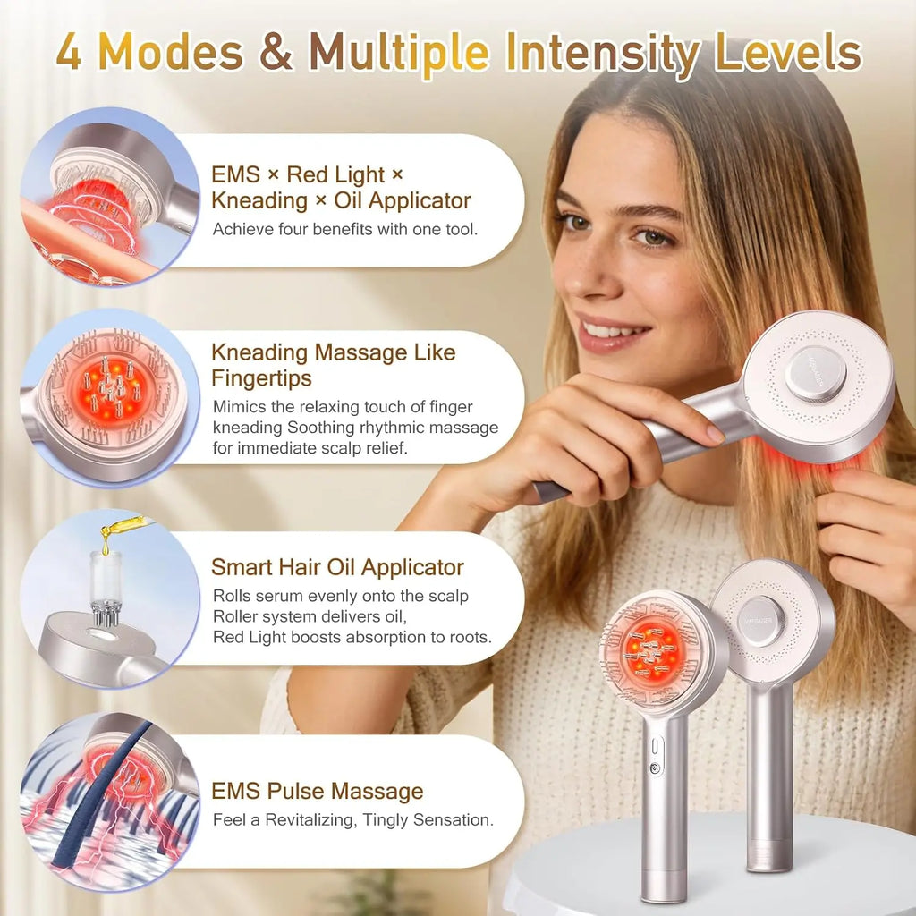 Electric Scalp Massager and Hair Growth Serum Applicator Comb