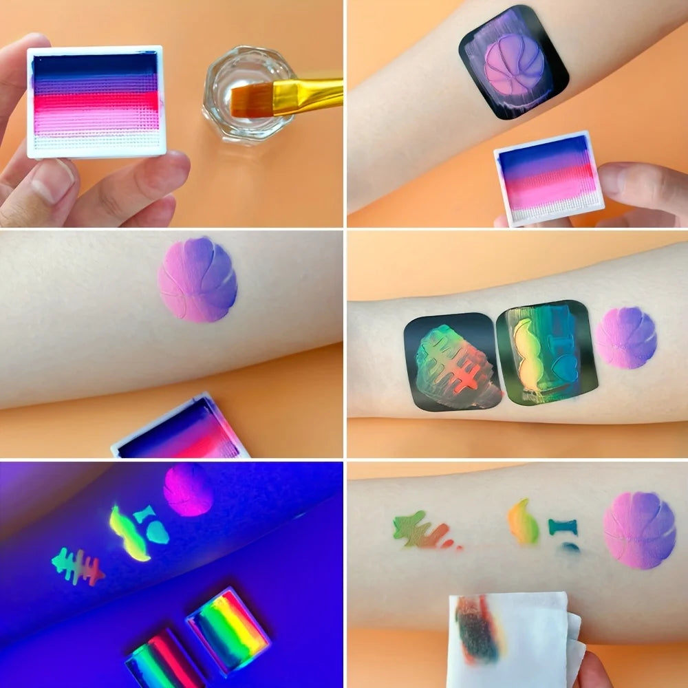 Rainbow Striped Face and Body Paint Palette