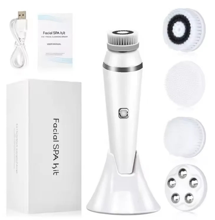 4-in-1 Electric Facial Cleansing Brush and Massager