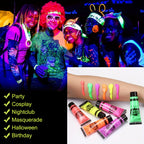 Neon UV Glow Face and Body Paint Set for Parties