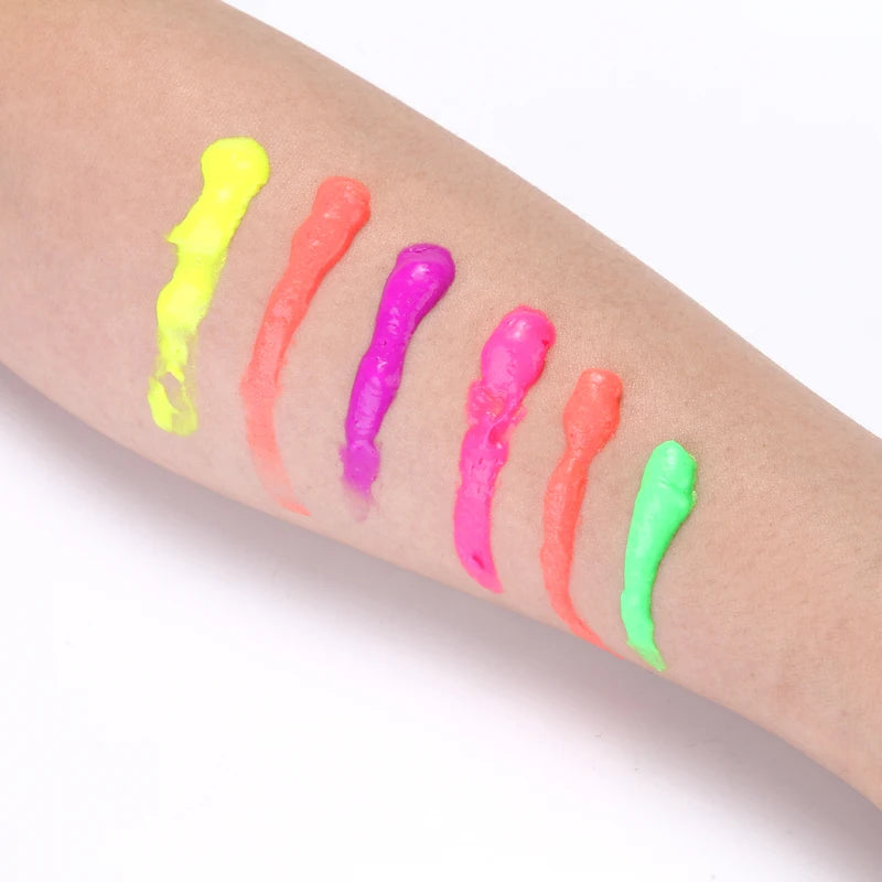 Neon UV Glow Face and Body Paint for Parties and Festivals