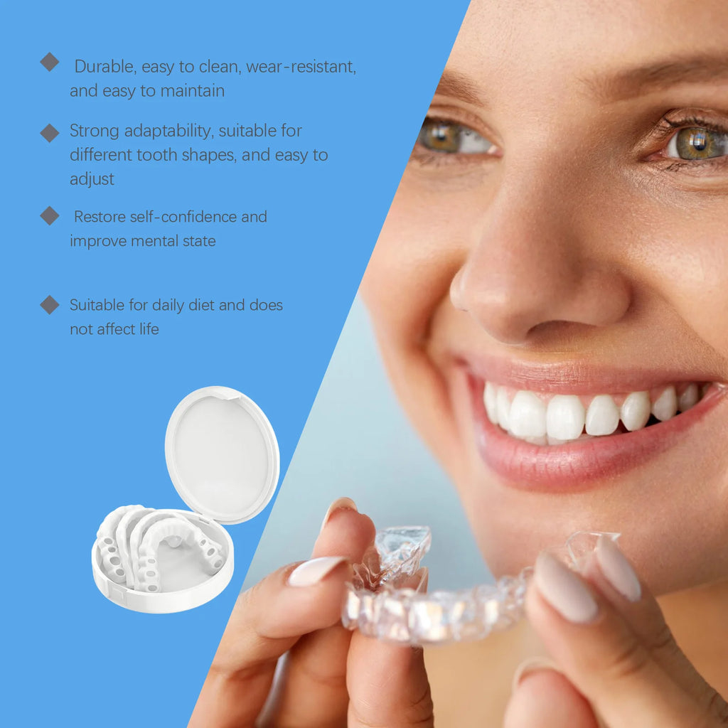 Adjustable Snap-On Cosmetic Dentures for Instant Perfect Smile