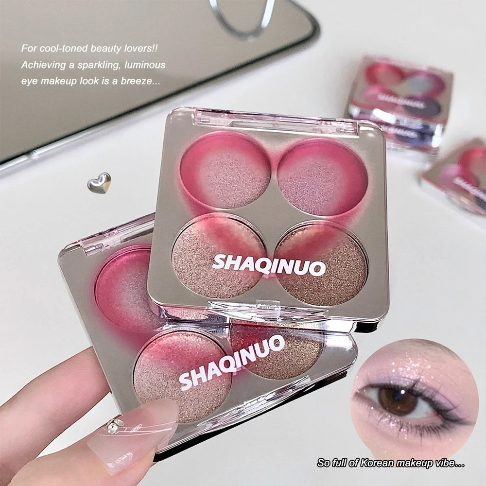 4-Color Shimmer Eyeshadow Palette for Sparkling Fairy Eye Looks
