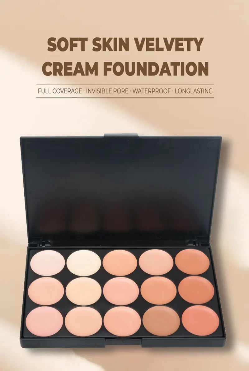 15-Color Professional Face Concealer and Contour Palette - 6