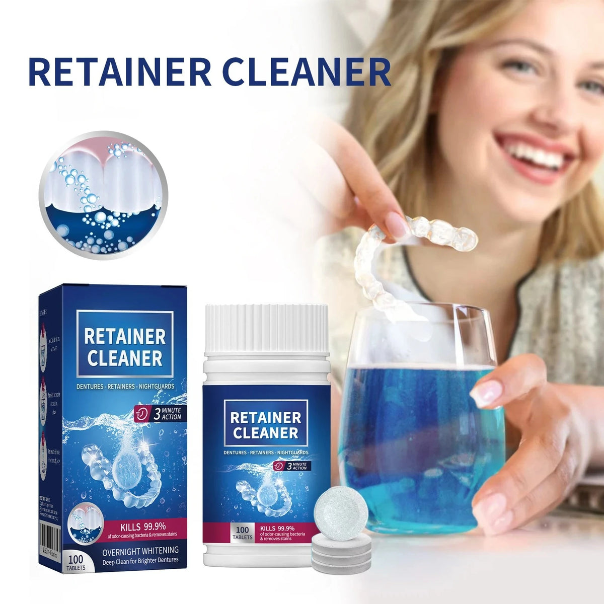 Effervescent Denture and Retainer Cleaning Tablets