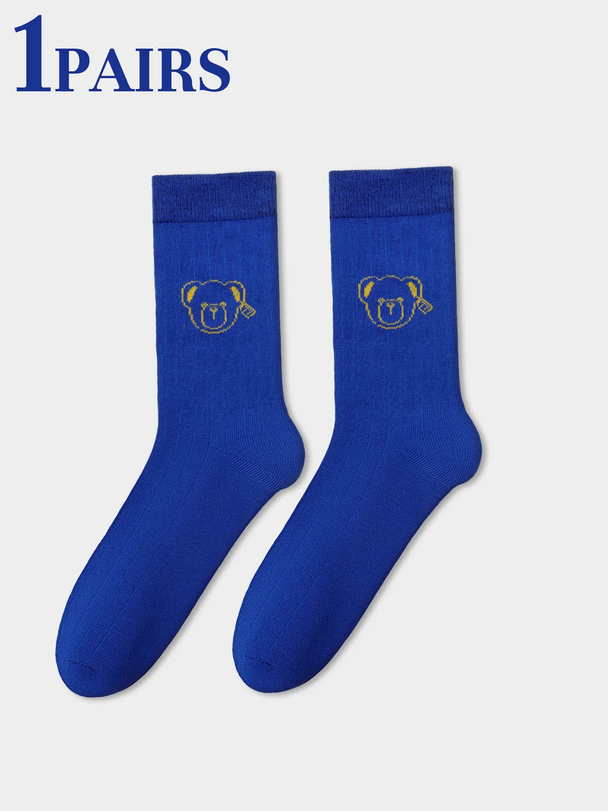 Creative Teddy Bear Embroidered Crew Socks