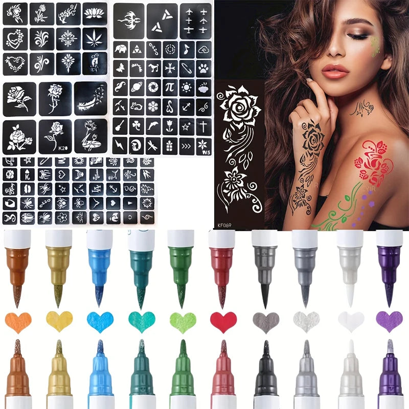 Temporary Body Art Tattoo Marker Pen Set - 2