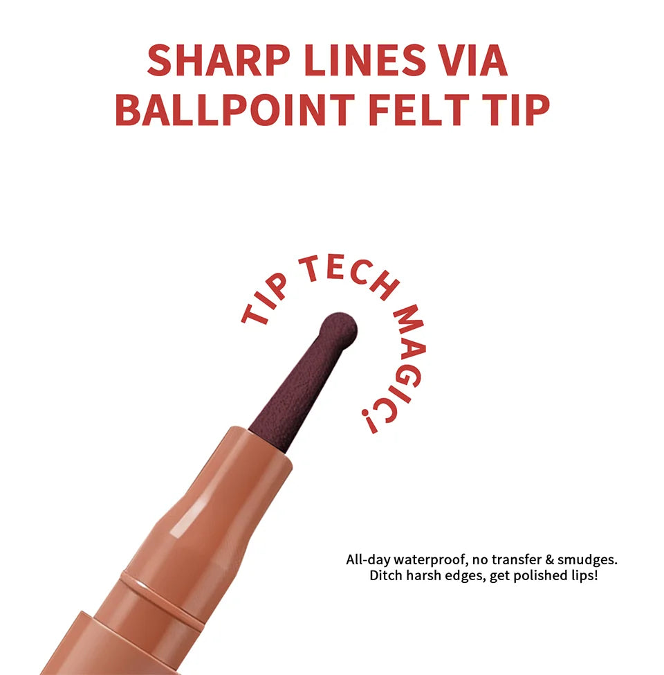 Waterproof Felt-Tip Lip Liner Stain for Sculpted Lips - 15