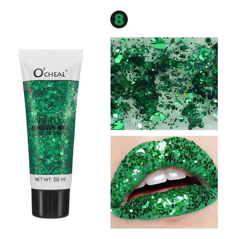 Waterproof Face and Body Glitter Sequin Gel - 14