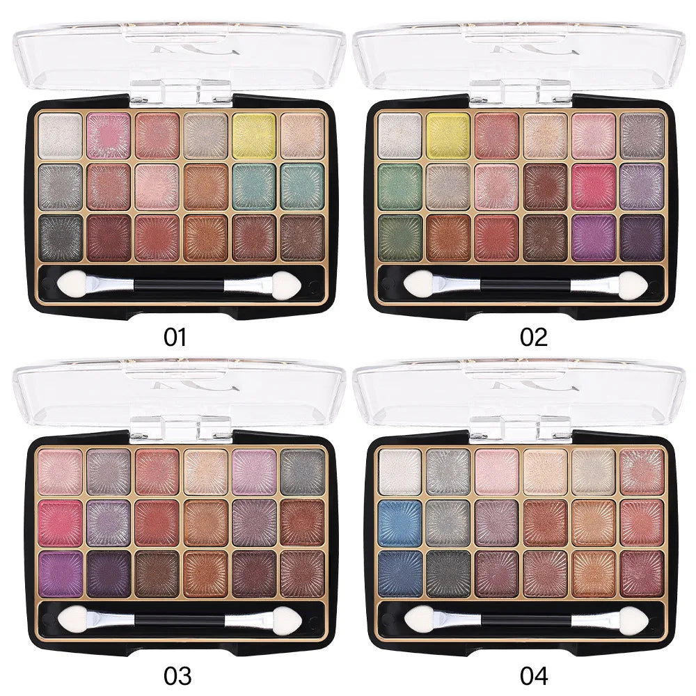 18-Color Glitter and Matte Eyeshadow Makeup Palette - 5