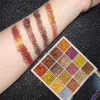 16-Color Glitter Sequin Eyeshadow Palette for Shimmer Makeup