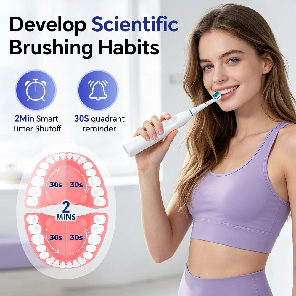 Rechargeable Rotating Electric Toothbrush with 5 Cleaning Modes