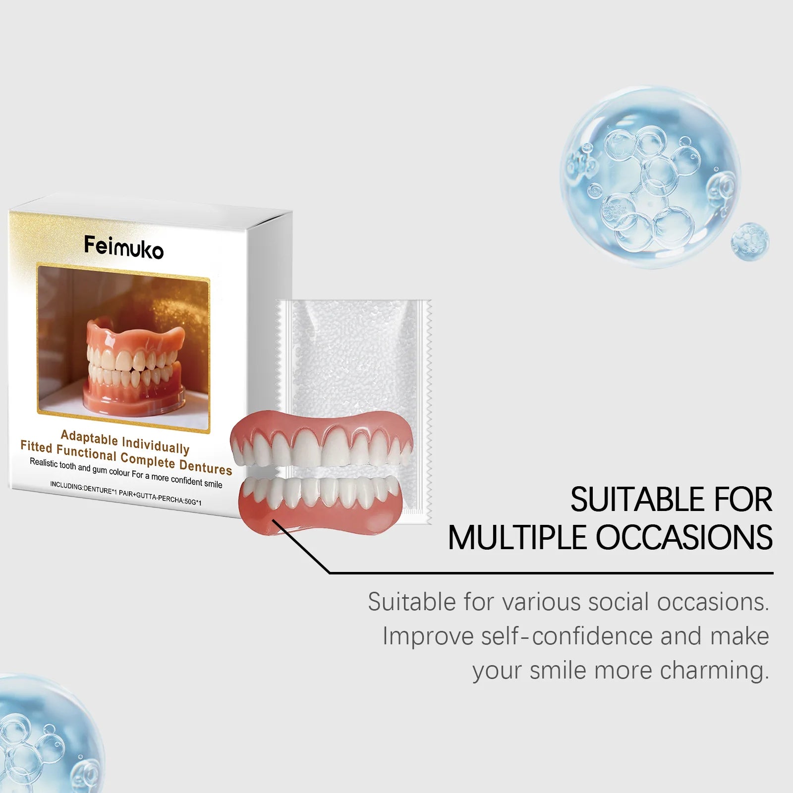 Comfortable Custom-Fit Realistic Denture Set - 15