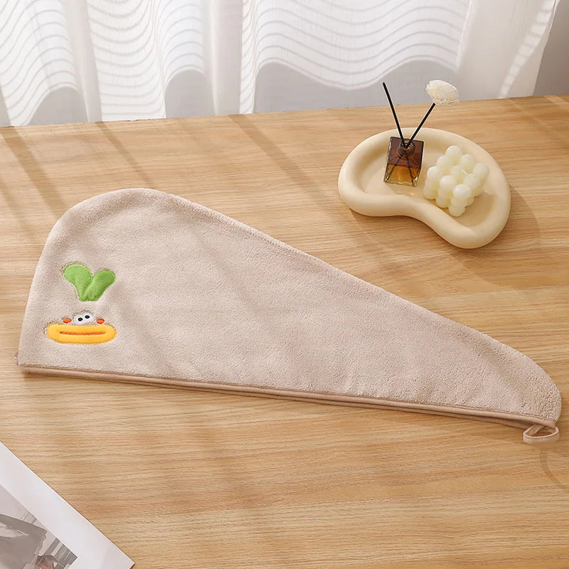 Cute Cartoon Quick-Dry Hair Towel Wrap for Women