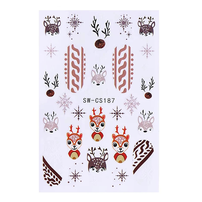Festive Christmas Holiday Nail Art Decals