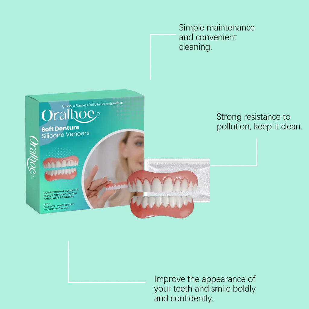 Flexible Cosmetic Silicone Denture Set for Instant Smile