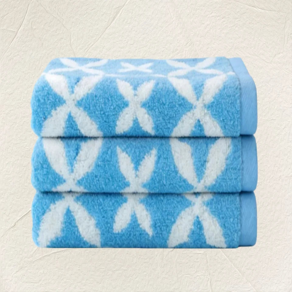 3-Piece Soft Absorbent Cotton Jacquard Bath Towel Set