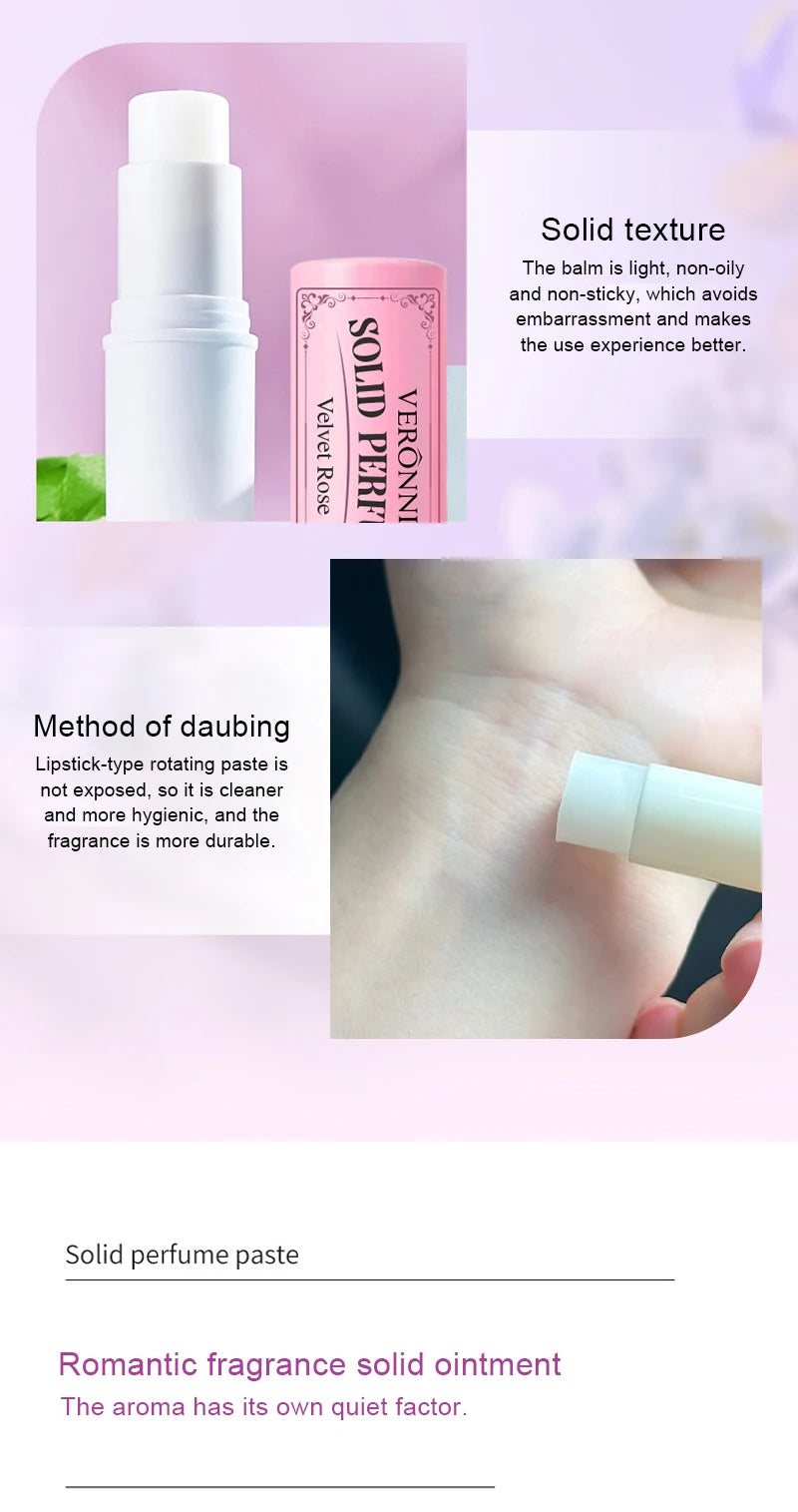 Portable Floral Solid Perfume Stick for Long-Lasting Fragrance