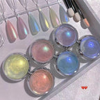 Aurora Holographic Chrome Nail Powder Pigment Set