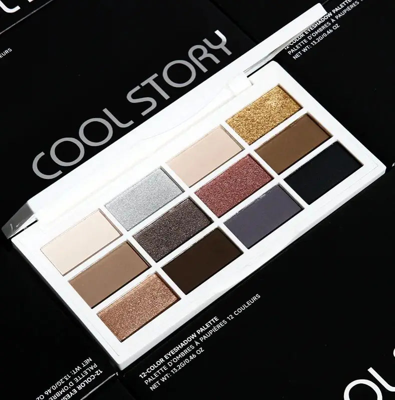 12-Color Neutral Eyeshadow Palette for Smoky and Party Looks