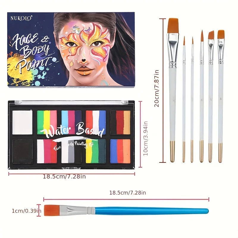 24-Color Professional Face and Body Paint Kit for Parties