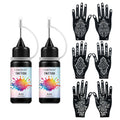 Temporary Tattoo Ink and Stencil Kit for Body Art