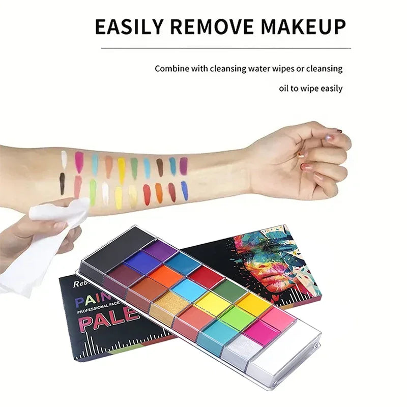 20-Color Professional Face and Body Painting Palette