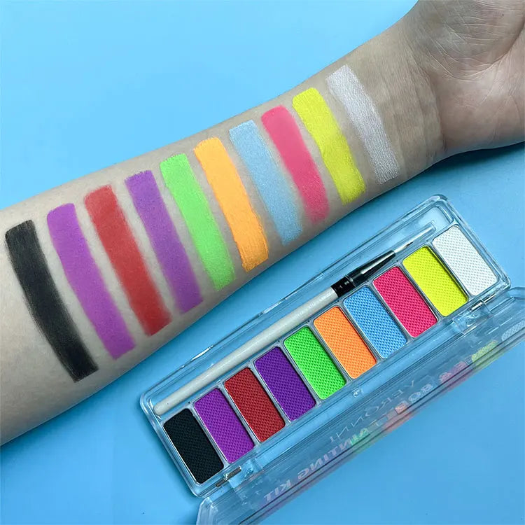 10-Color UV Glow Face and Body Paint Palette - 16